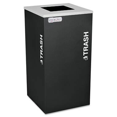 Commercial Zone 737101 PolyTec 30 Gallon Black Hexagonal Waste Container  with Open Top