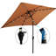 Parasol rectangulaire à DEL pour espace extérieur - 10 pi x 6,5 pi, brun, imperméable, piscine à boutons inclinable, patio 10 x 6,5 pi avec lumières, auvent imperméable, fonction-121047135