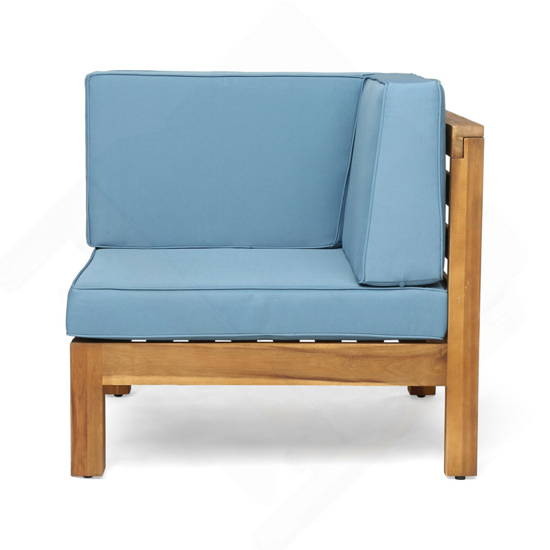 3-PIECE SOFA SET, BLUE, Blue, Wood