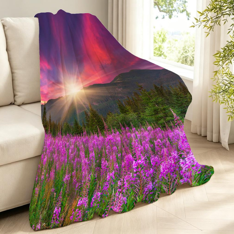 Machine Printed Throw Blanket, Throw 40" x 50"