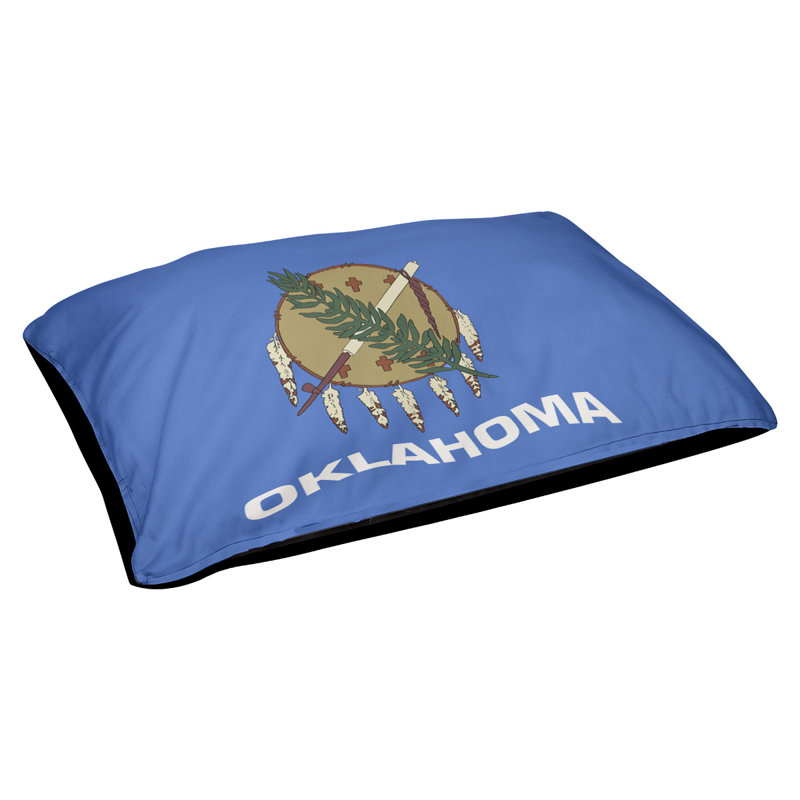 Coussin stylisé oklahoma flag Burien, L 42 po x l 52 po, Noir