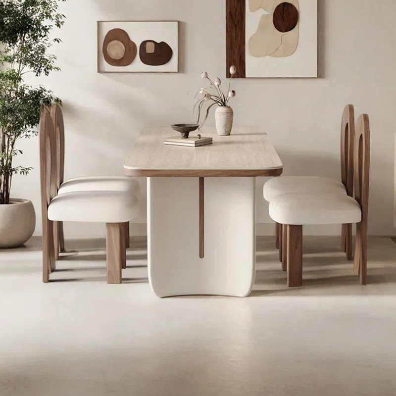 Rectangular household dining table, 29.53"H x 55.12"L x 29.53"W