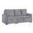 70"W Corduroy Sofa With Pull-Out Chaise & Underseat Storage,Gray