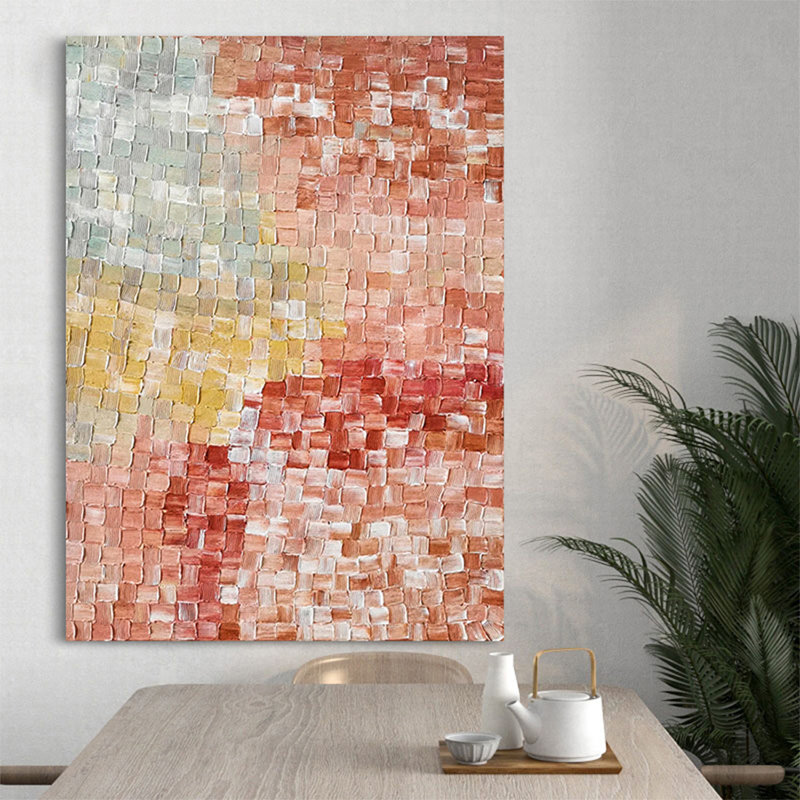 Peinture à l'huile abstraite de style Mid-Century moderne, texture de toile épaisse faite à la main, H 82,68 po x l 55,12 po