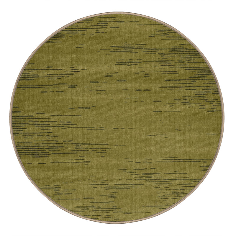 Machine Washable Abstract Brown Area Rug, Round 3'