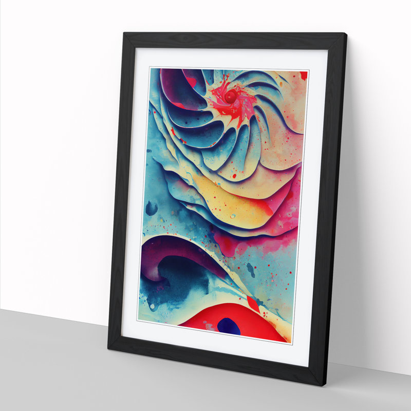 Seashell Splatter Vol.4 Framed Print, 64cm H x 46cm W x 2cm D, Black