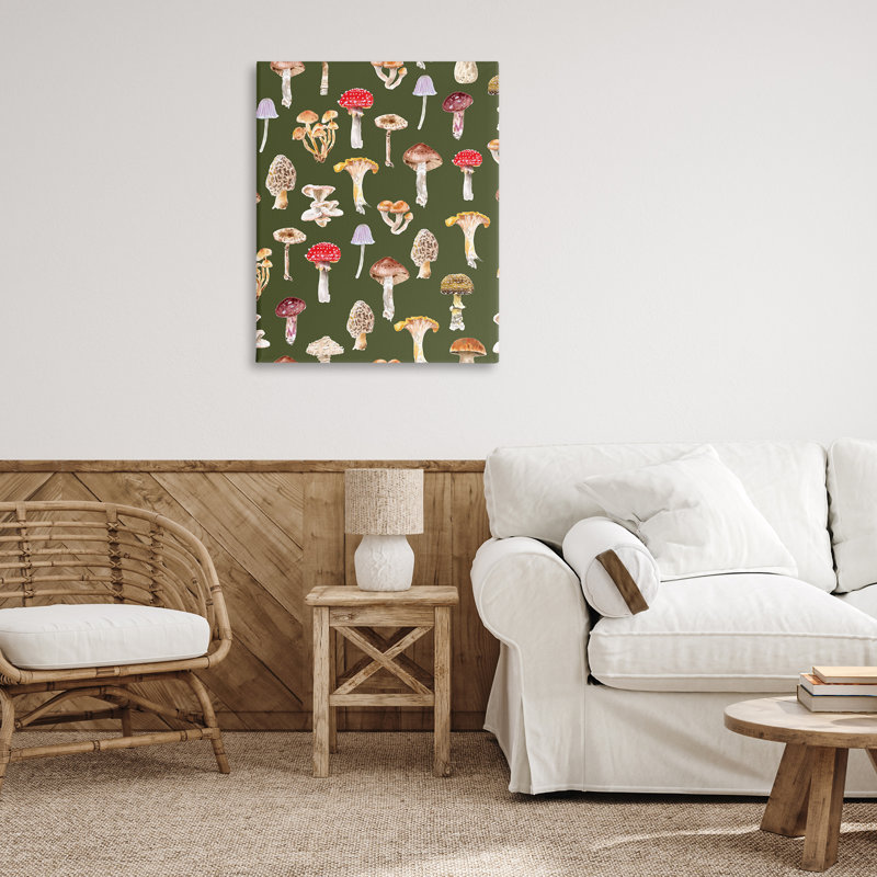Art mural sur toile "Mushroom Repeating" par Two If By Sea Studios, H 40 po x l 30 po