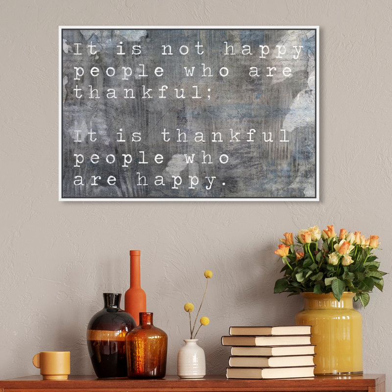Typographie et citations «Happy People Inspirational Quotes and Sayings», reproduction d'impression, H 30 po x l 20 po