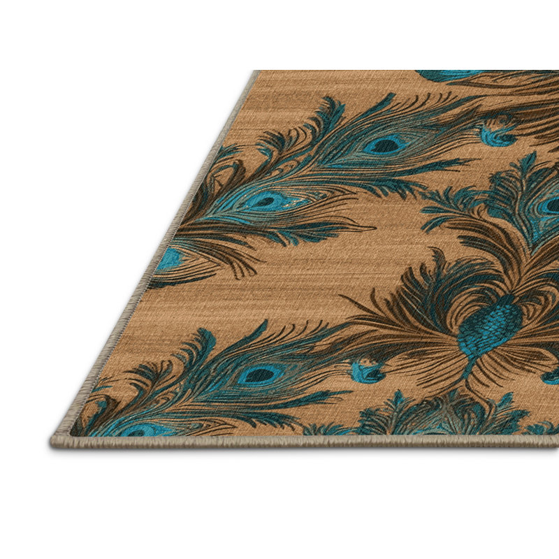  Tapis hawaïen lavable Peacocks, Carré 4 pi