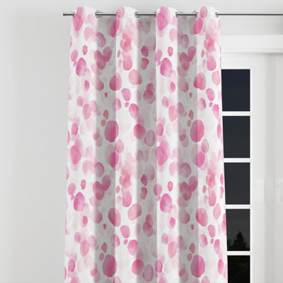 Rideaux filles Dreamy - 1 panneau de rideau à œillets rose