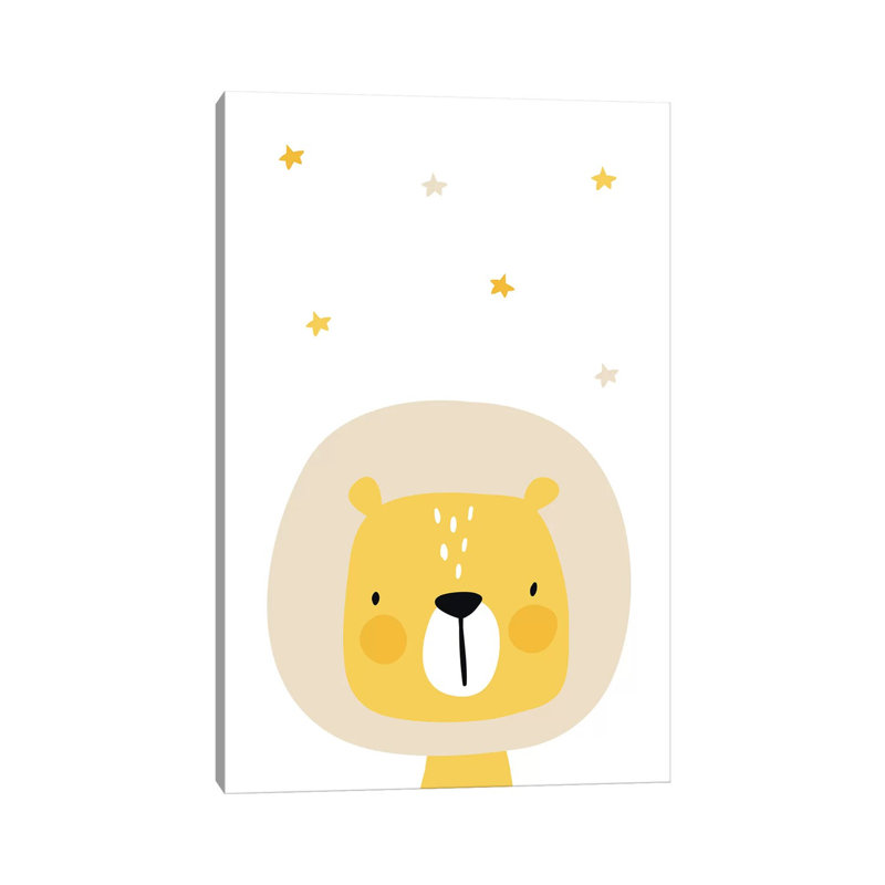 Lion With Stars - Wrapped Canvas Print, 152.5 cm H x 101.5 cm W