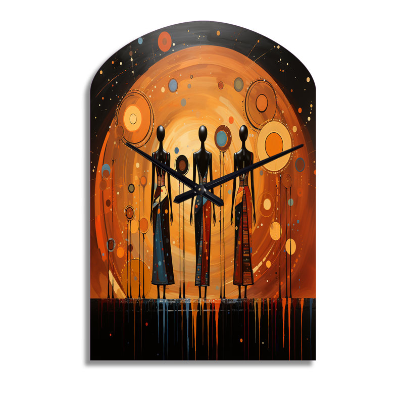 Art africain-américain, Soulful II - Art africain-américain, forme irrégulière, horloge murale, Médium