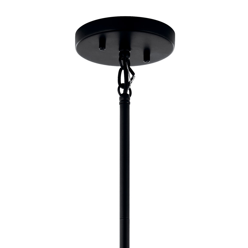 4-Light Black Convertible Chandelier, Black