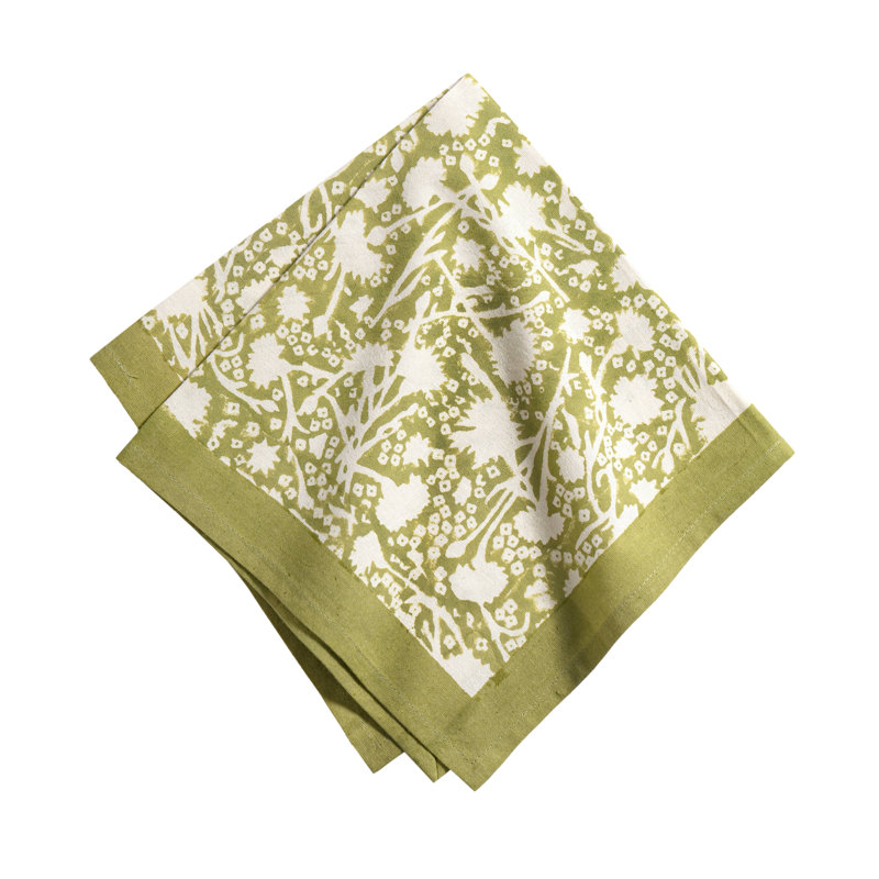 Meadows 100% Cotton Square Napkins, Vert