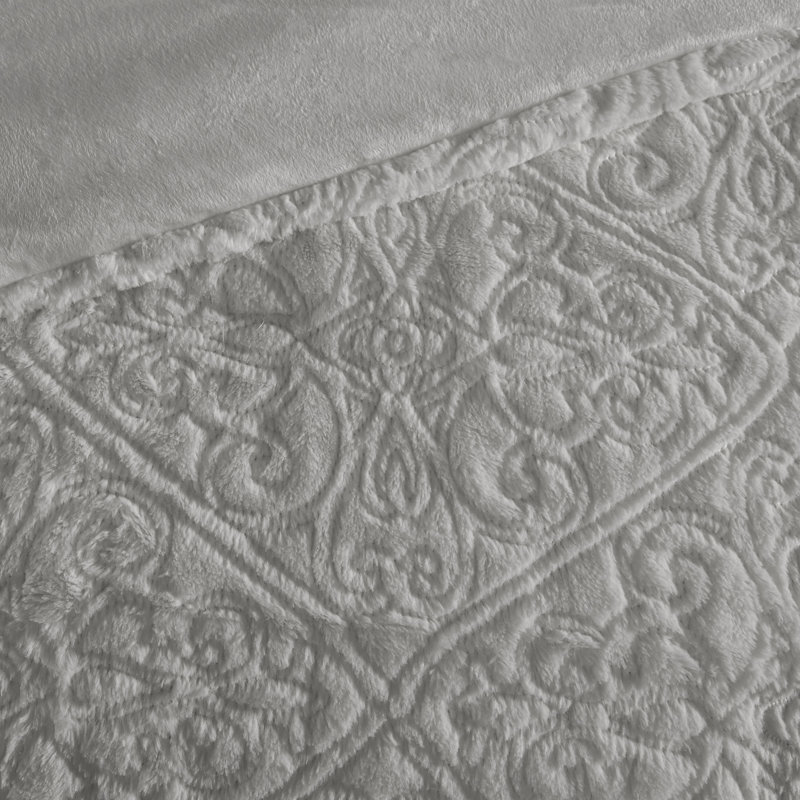 Ensemble d'édredon, gris, Édredon double / grand + 2 taies décoratives
