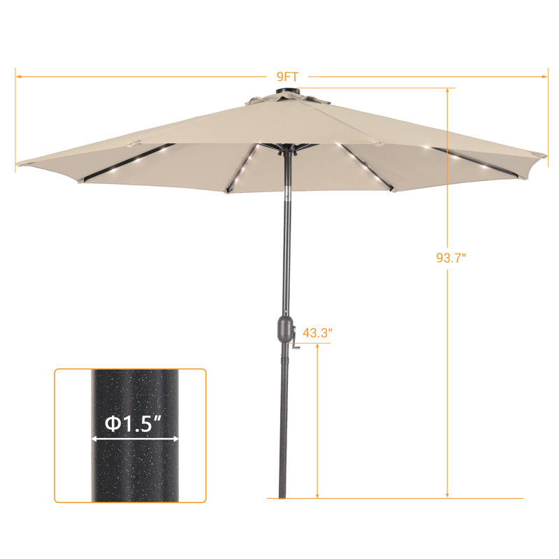 Parasol de marché pour terrasse 9 pi, Beige