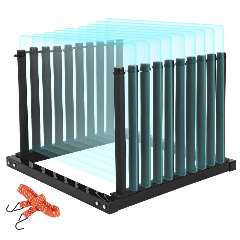 Truck Bed Windshield Rack - Durable Glass Storage Unit with Non-Slip Locks & Rubber Padding, Organizer for Auto Glass Transportation