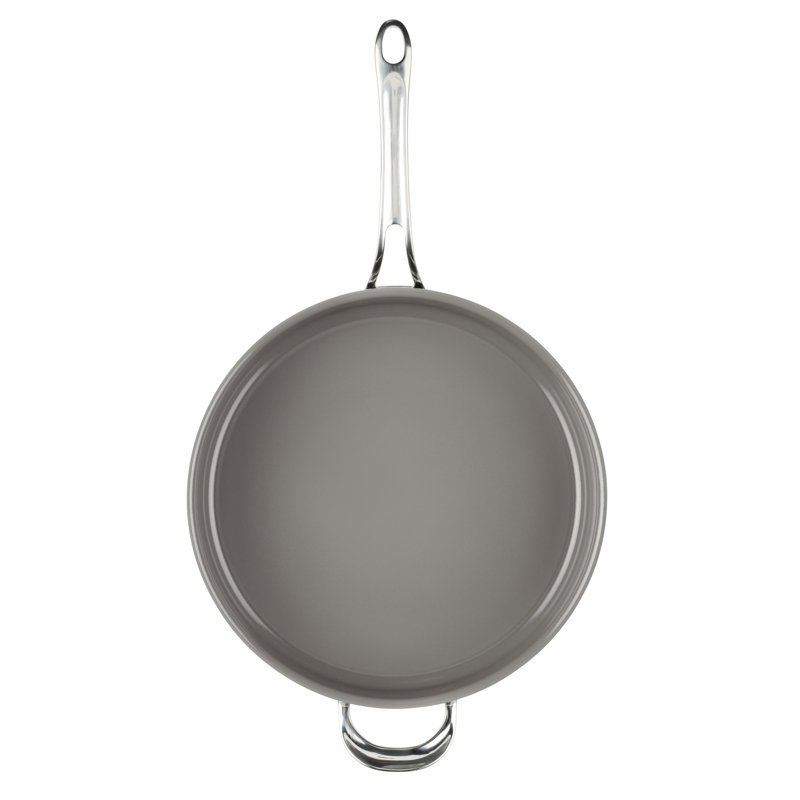 Anolon EverLast Clad Ceramic Stainless Steel Saute Pan with Lid, 5-Quart, Silver