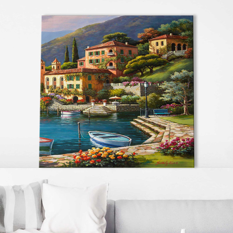 «Villa Bella Vista II» par Sung Kim - peinture, H 36 po x l 36 po x P 1,5 po, Toile tendue