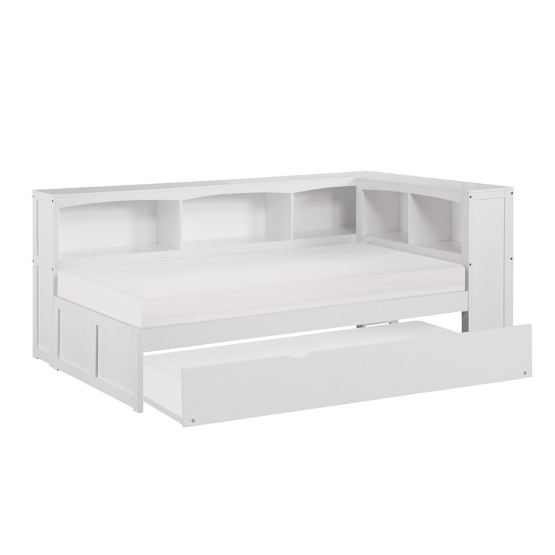 Lit de jour simple Chlores, Blanc, Lit gigogne inclus