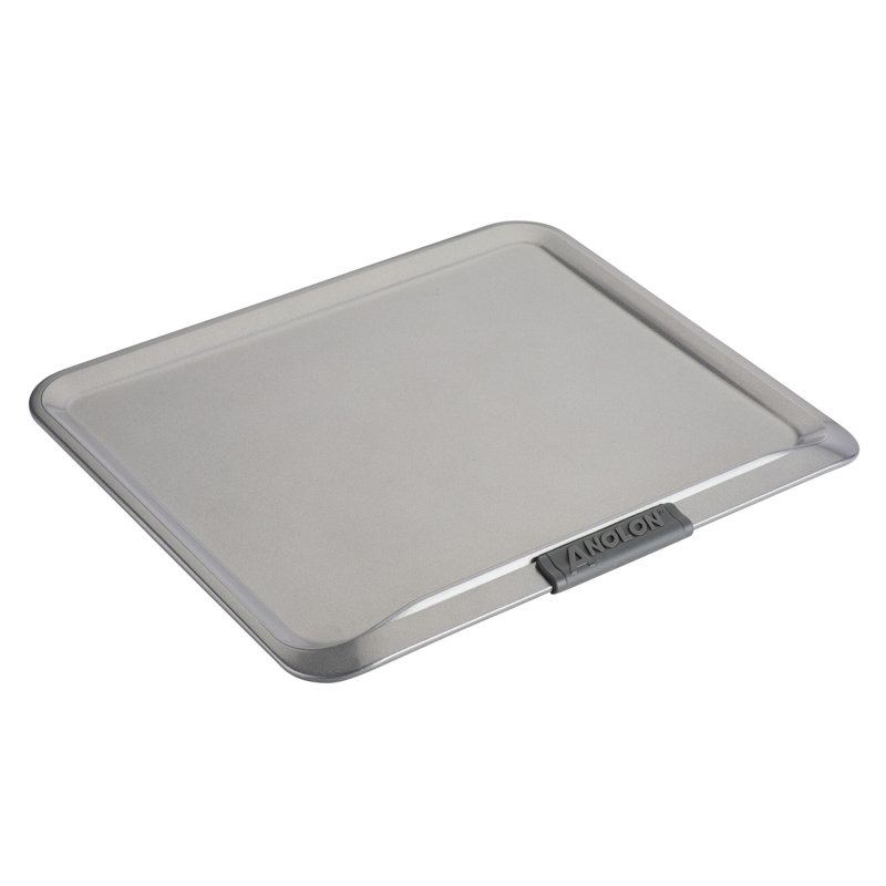 Anolon Advanced Nonstick Bakeware / Baking Set with Silicone Grips, Gray, 5-Piece Set (3 Cake Pans, 1 Cookie Sheet, 1 Rack)