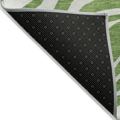 Tapis d'intérieur lavable à motif animal vert 5 pi x 8 pi