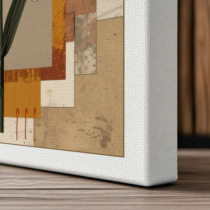 Geometric Botanicals Boho - Wrapped Canvas, 30x20 - 76.2 x 50.8 cm, White Border