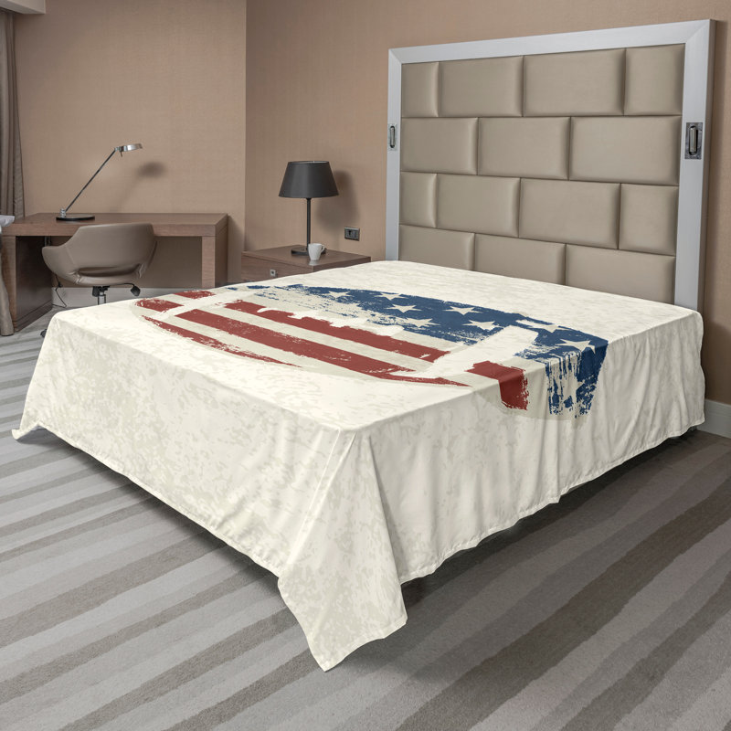 Drapeau américain Ambesonne, Drap plat pour très grand lit californien