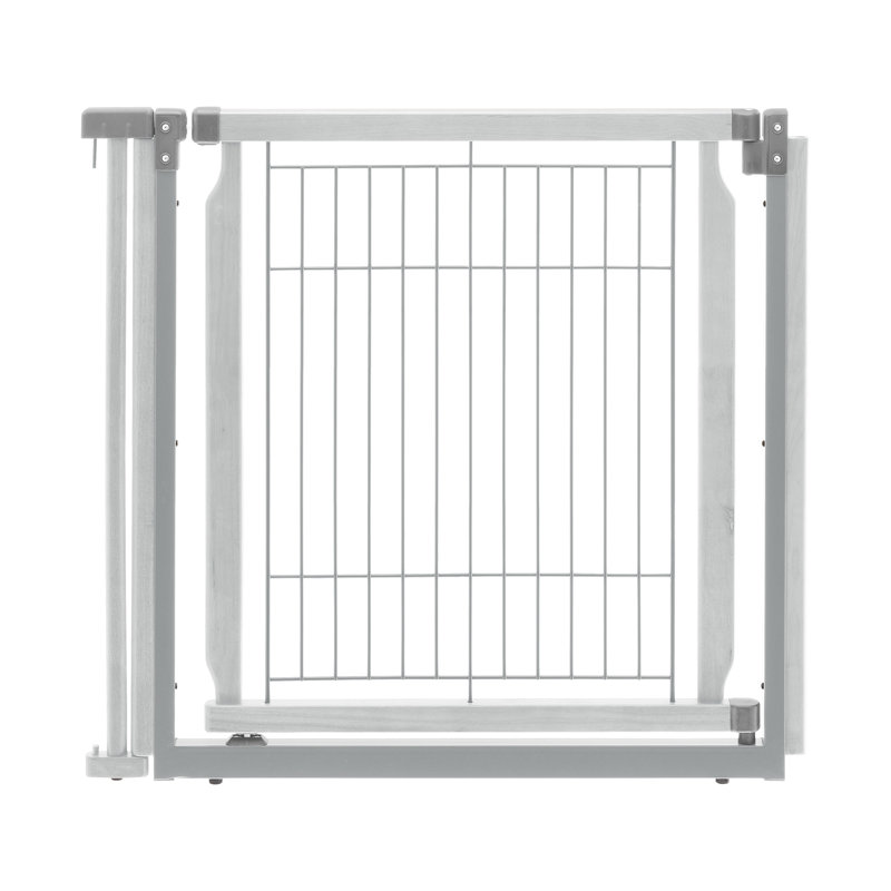 Wood Free Standing Pet Gate, Origami White
