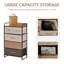 Commode à 5 tiroirs en tissu, tour de rangement à 4 niveaux avec structure en acier et plateau en bois, bois d'érable