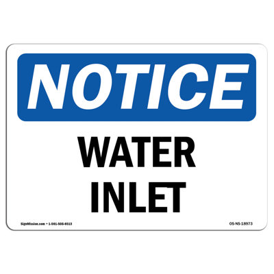 Water Inlet Aluminum Sign 12 x 18