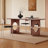Rock board solid wood rectangular dining table-2044359297