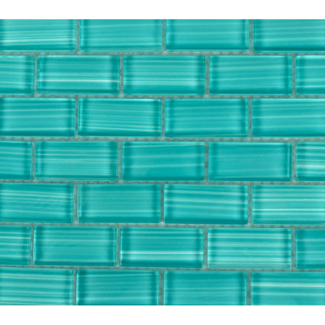 Swimming Pool Series 1" x 2" Straight Edge Glass Mosaic Tile WS Tiles®