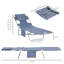 Chaise longue grise au bord de la piscine avec trou pour le visage, fentes pour accoudoirs, oreiller et chaise pliante de jardin pliante 5 positions réglables, fentes et