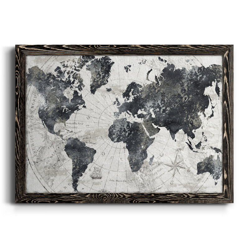 «Modern Atlas», cadre photo, impression sur toile, Toile encadrée noire, H 20 po x l 17 po x P 1,5 po