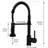 Matte Black Pull Down Faucet For Kitchen - Single Lever, Leak Proof, To Water Spots And Fingerprints In Lever Control, Brass, Stable Temperature Control