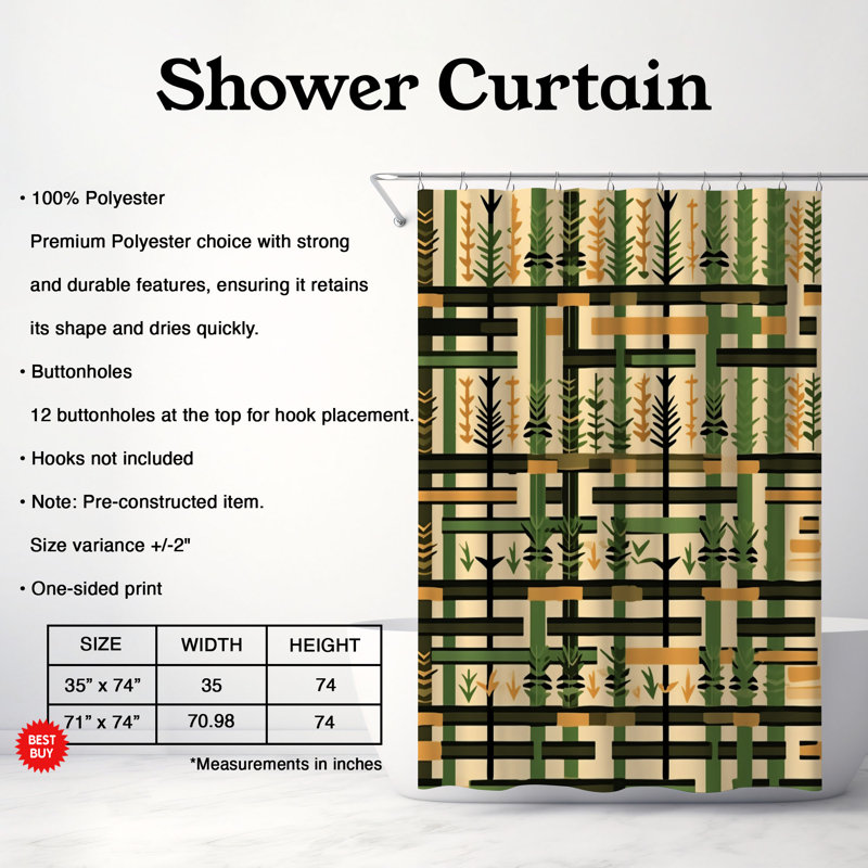 Rustic Framework - Premium Shower Curtain, 74''H x 71''W