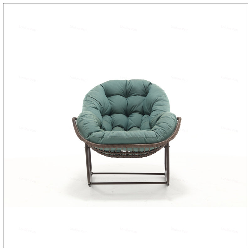 Oversized Wicker Egg Rocking Chair With Thick Cushion, Durable And Comfortable For Indoor And Outdoor Use, Light Green
