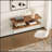 MDF Console Table, Big Side Table, Walnut Tempered Glass Desk,Entry Table