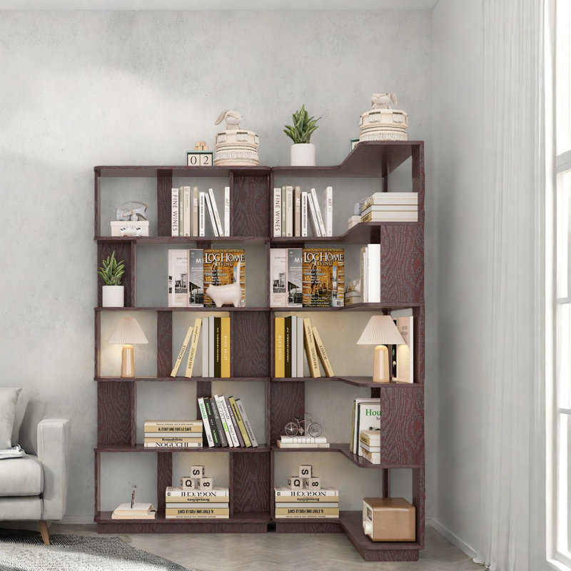 Ensemble de bibliothèques compactes en MDF, design moderne pour un usage domestique