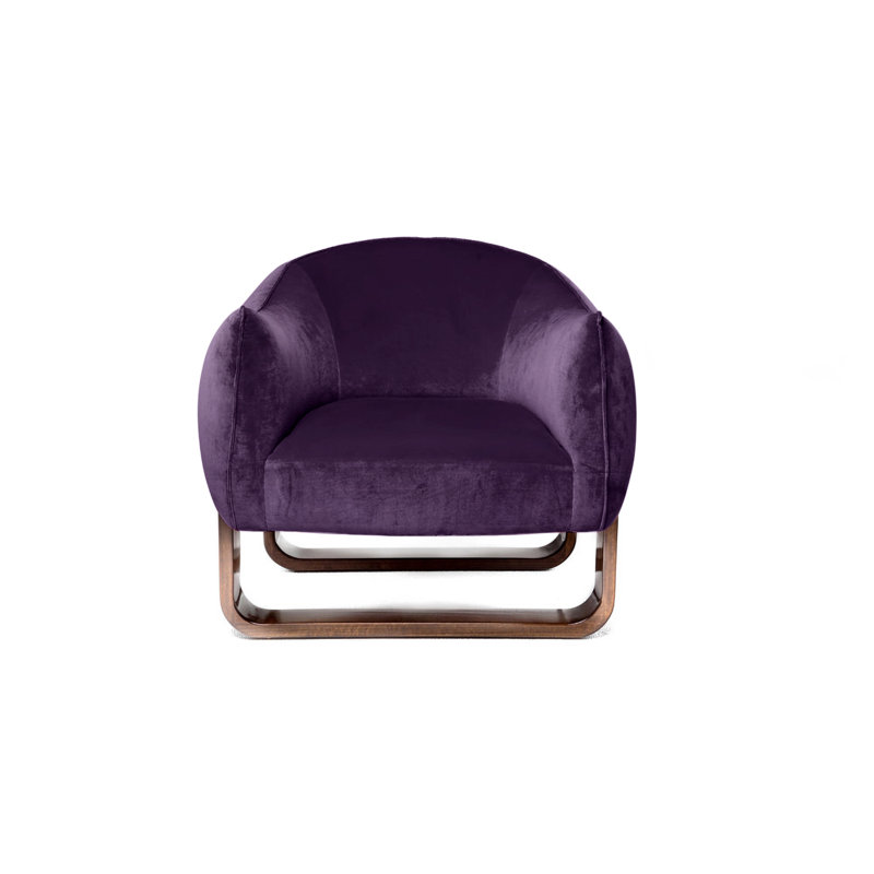 Milo Armchair, Violet/Umber Velvet