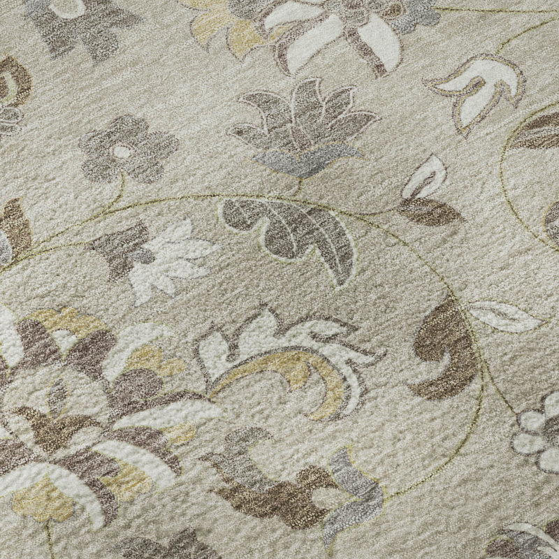 Premium Machine Washable Goulven AMF1006 Floral Rug, Rectangle 10' x 14'