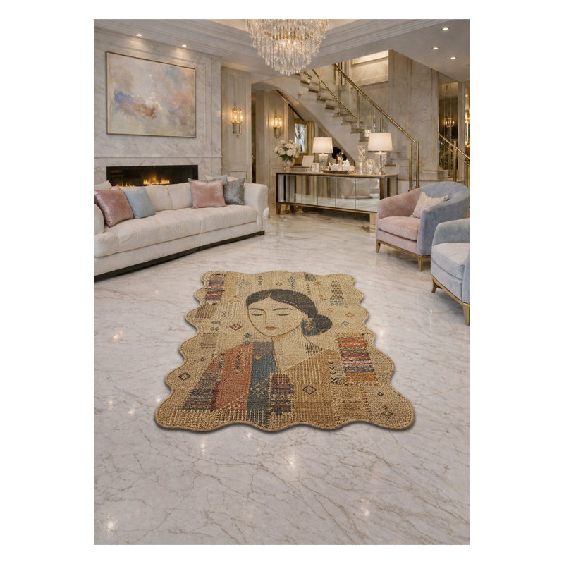 Tapis gris tissé Mosso, 4'11" x 7'7"