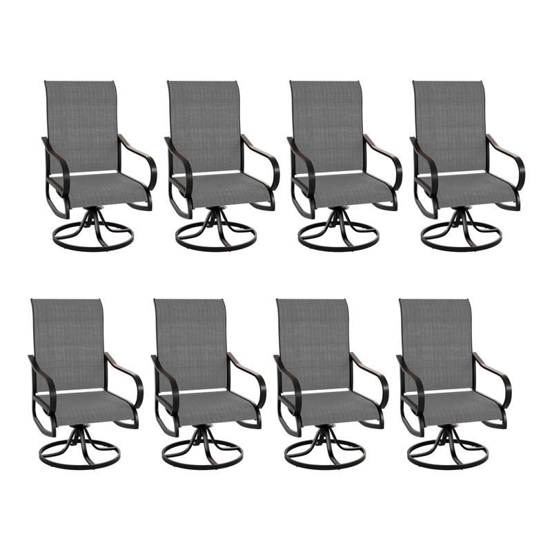 Nordham Patio Padded Swivel Chairs, Dark Grey