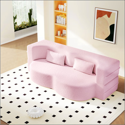 Canapé-lit convertible en tissu avec 2 coussins Modern