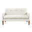 Mobilier 2 pièces beige en chenille rembourré pour le salon, conception moderne, ressorts ensachés et coussins de siège réversibles, pièce de pieds en bois massif avec tissu, pieds en noyer, housses amovibles, 3