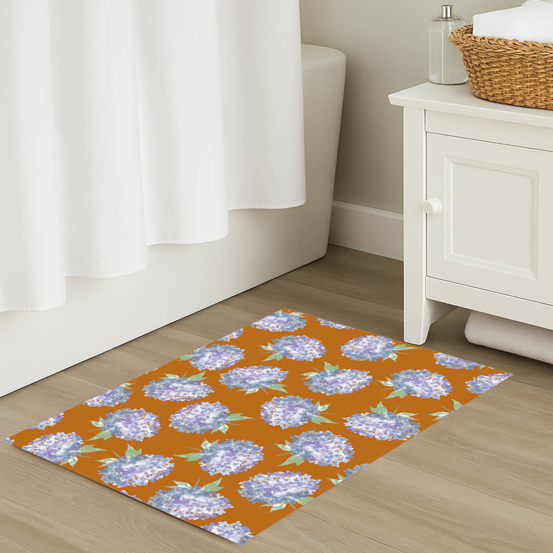 Tapis de bain Hydrangea Love, Simple - L 34 po x l 21 po, Orange