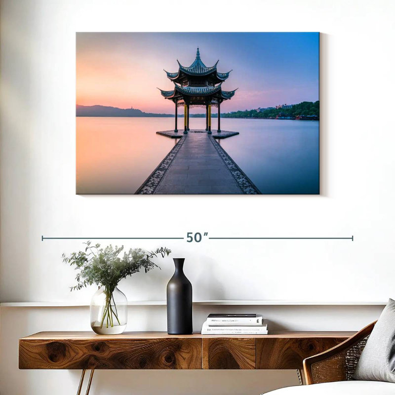 Adella Jixian Pavilion Sunset Scene, 26" H x 39" W
