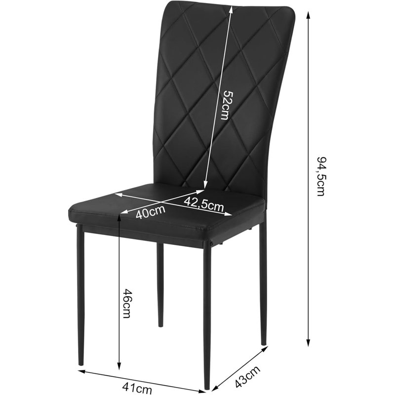 46cm H Upholstered Full Back Parsons Chair, Black