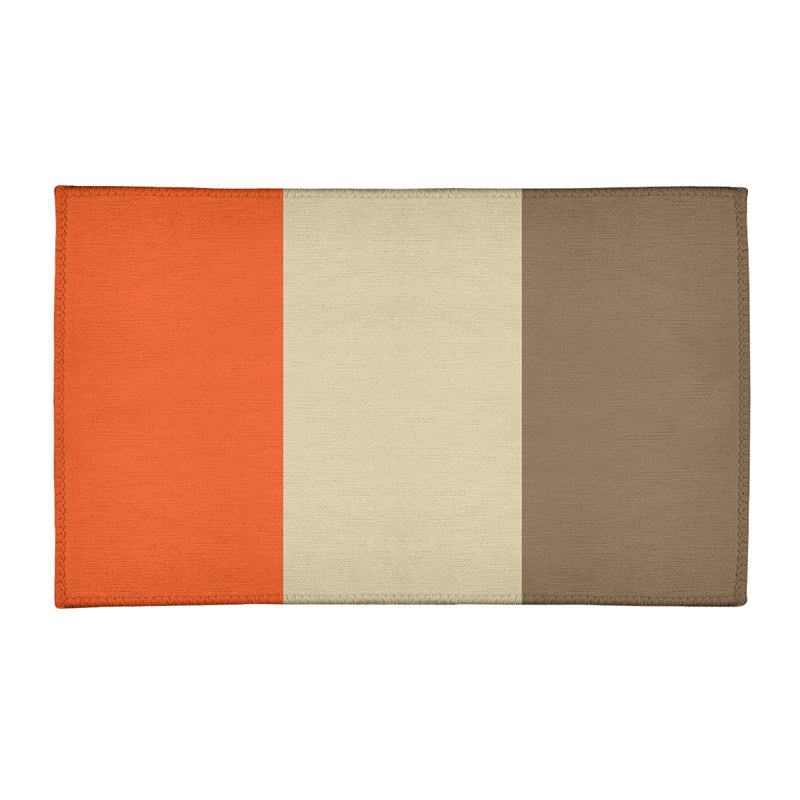 Tapis orange/crème/doré tissé à plat San Francisco, Rectangle 3 pi x 5 pi